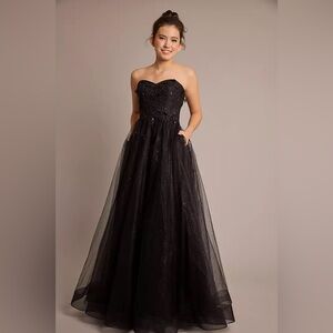 NWT Jules & Cleo glitter tulle floral ball gown women size 6 wedding prom formal